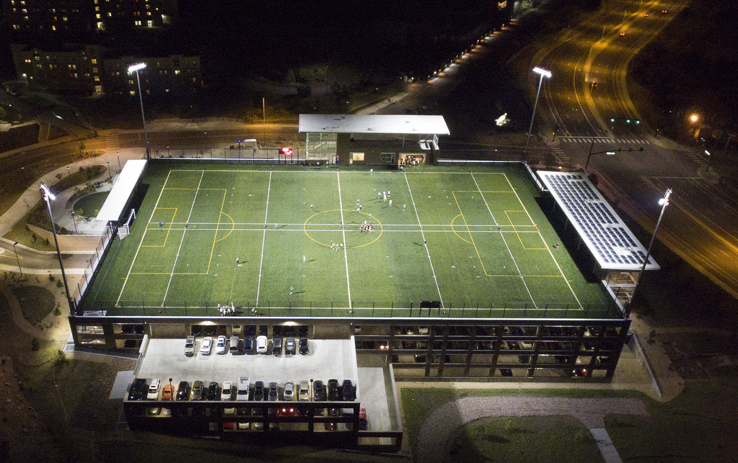 UCCS Parking Garage nighttime